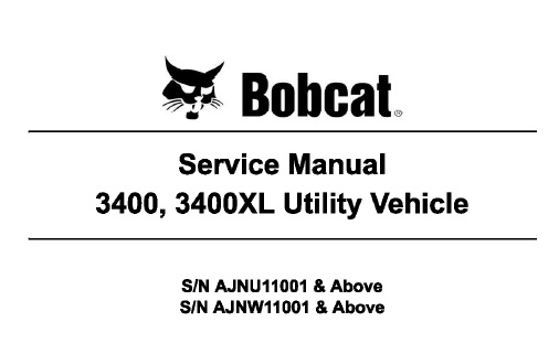 2015 Bobcat 3400 Service Manual