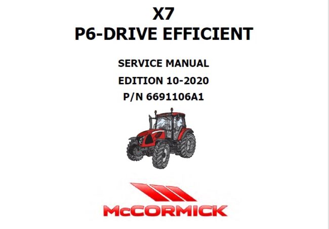 Mccormick X P Drive Efficient Tractor Service Manual