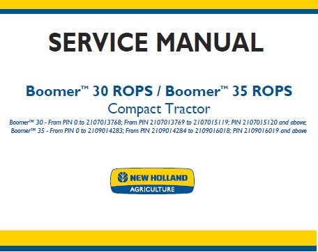 New holland boomer 30 problems