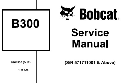 Bobcat B300 Backhoe Loader Manual