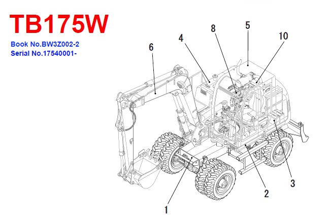 Takeuchi TB175W Hydraulic Excavator Parts Manual #2 – Service Manual Download
