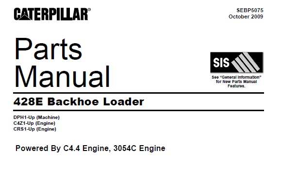 Caterpillar CAT 428E Backhoe Loader Parts Manual – Service Manual Download
