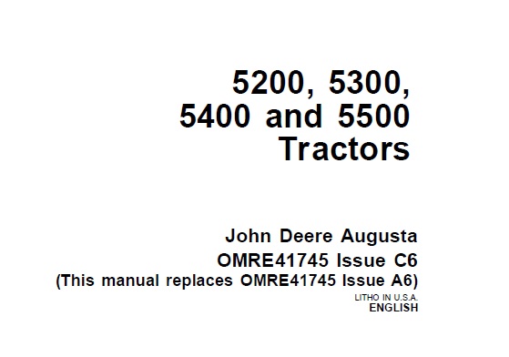 John Deere 5200, 5300, 5400 and 5500 Tractors Operator’s Manual