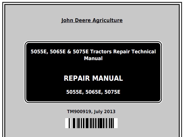 John Deere 5055e 5065e And 5075e Tractors North America Repair