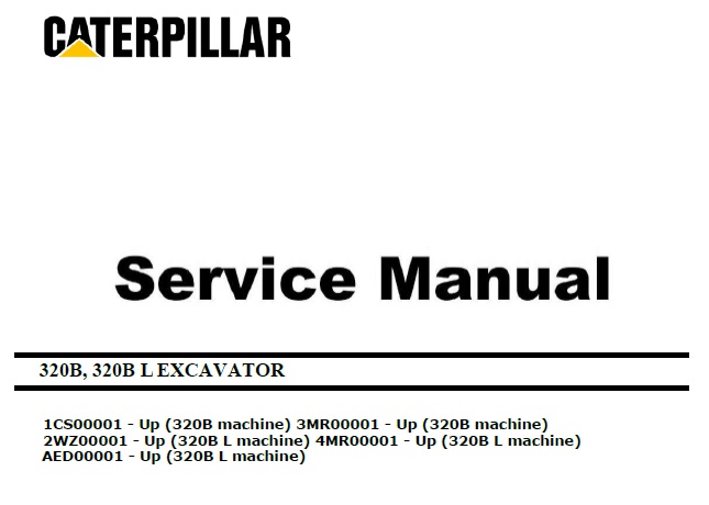 Caterpillar Cat 320B (1CS, 3MR, 2WZ, 4MR, AED, NON Engine) Hydraulic ...