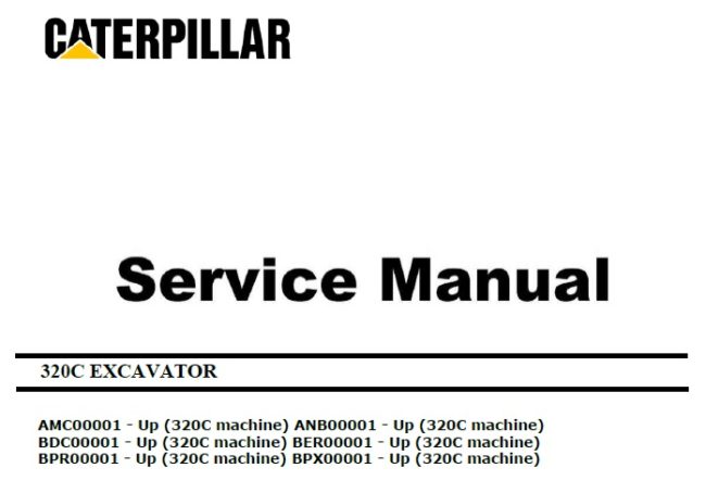 Caterpillar Cat 320C (AMC, ANB, BDC, BER, BPR, BPX, 3066 Engine ...