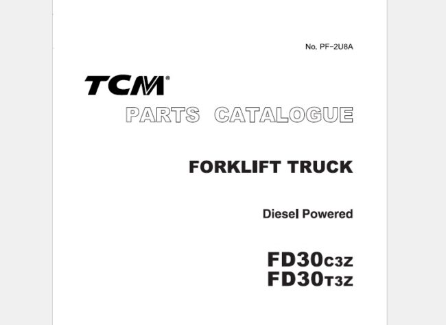 TCM FD30C3Z, FD30T3Z Diesel Powered Forklift Parts Catalogue