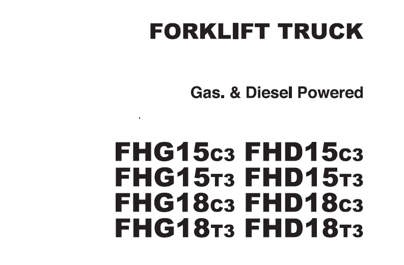 TCM FHG15C3-FHD18T3 Gas Powered Forklift Parts Catalogue