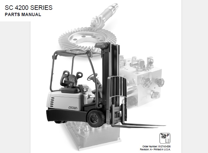 Crown SC4200 Series Forklift Parts Manual
