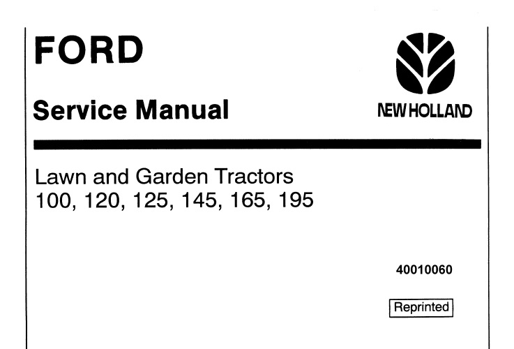 Ford 100, 120, 125, 145, 165, 195 Tractors Service Manual
