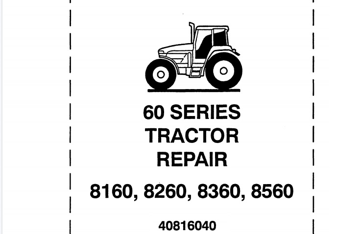 Ford 8160, 8260, 8360, 8560 Tractors Service Repair Manual