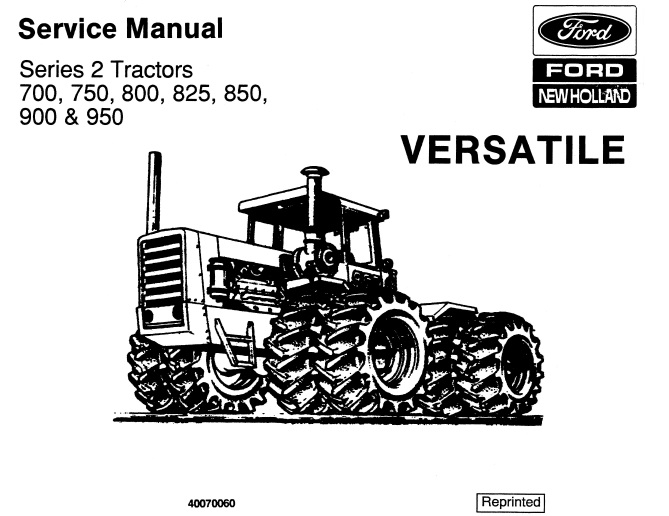 Ford Series 2 (700, 750, 800, 825, 850, 900, 950) Service Manual