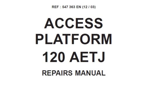 Manitou 120 AETJ Access Platform Service Repair Manual