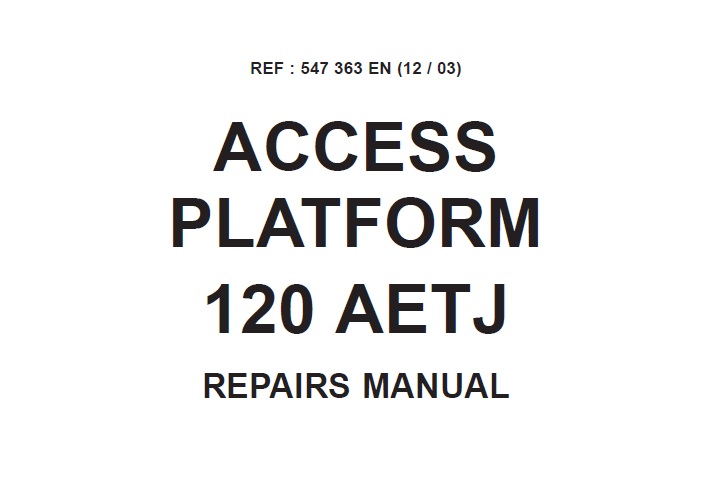 Manitou 120 AETJ Access Platform Service Repair Manual