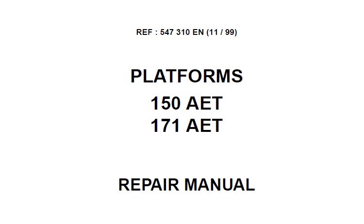 Manitou 150 AET, 171 AET Platforms Service Repair Manual