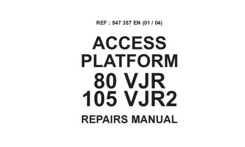 Manitou 80VJR, 105VJR2 Access Platform Repair Manual