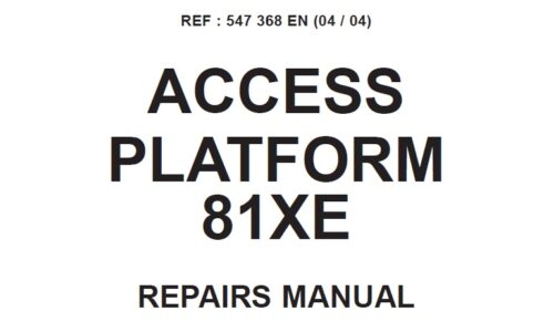 Manitou 81XE Access Platform Service Repair Manual