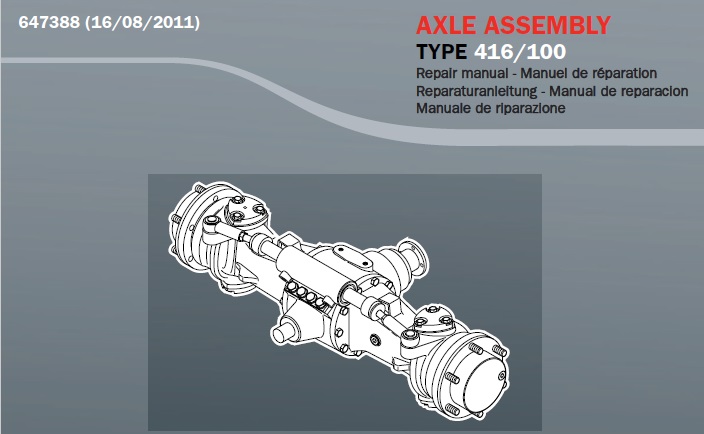 Manitou Axle type 416 - 100 Assembly Repair Manual