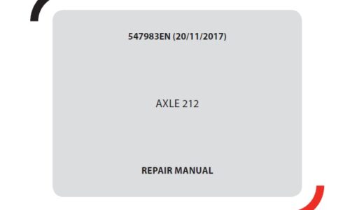 Manitou Lift Trucks Axle 212 Model Service Repair Manual