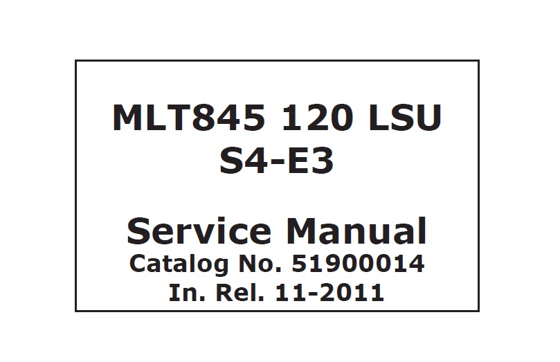 Manitou MLT845 120 LSU S4-E3 Lift Truck Service Manual