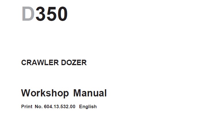 New Holland D350 Crawler Dozer Service Workshop Manual