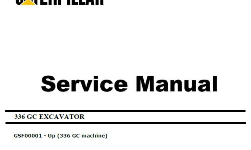 Caterpillar Cat 336 GC (GSF, C7.1) Excavator Service Manual