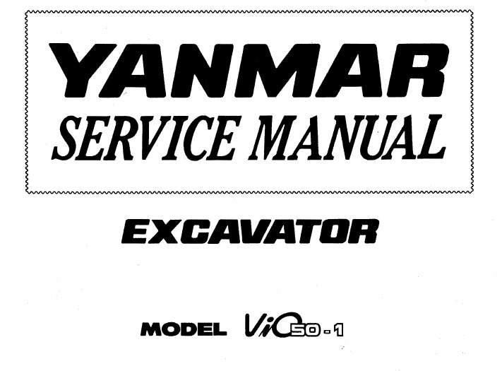 Yanmar ViO50-1 Excavator Service Repair Manual