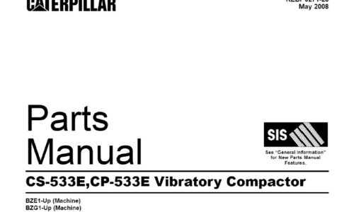 Caterpillar CS-533E, CP-533E Vibratory Compactor Parts Manual (BZE, BZG)