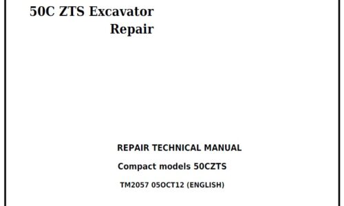 John Deere 50C ZTS Excavator Repair Technical Manual TM2057