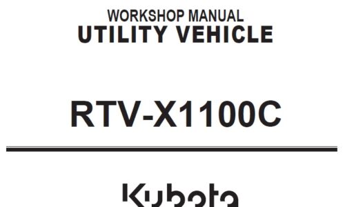 Kubota RTV-X1100C Utility Vehicle Workshop Service Manual