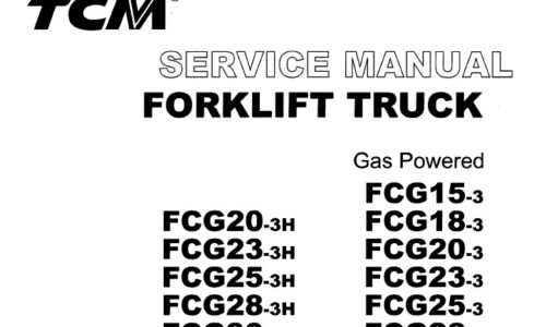 TCM FCG20-3H to FCG30-3H, FCG15-3 to FCG28-3 Service Manual