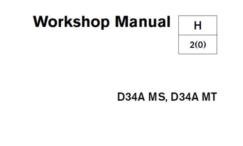 Volvo Penta D34A MS, D34A MT Engine Workshop Manual