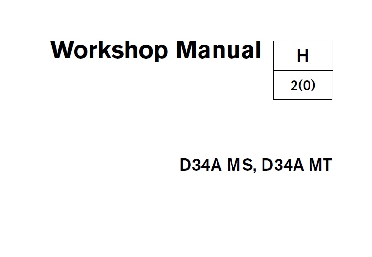 Volvo Penta D34A MS, D34A MT Engine Workshop Manual