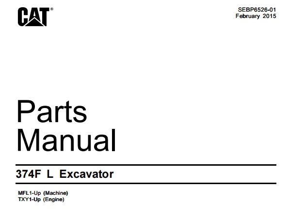 Caterpillar Cat 374F L Excavator Parts Manual (MFL1-Up)