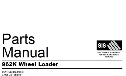 Caterpillar Cat 962K Wheel Loader Parts Manual (T6A1-Up)