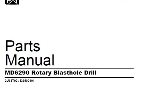 Caterpillar Cat MD6290 Rotary Blasthole Drill Parts Manual 2U68T92