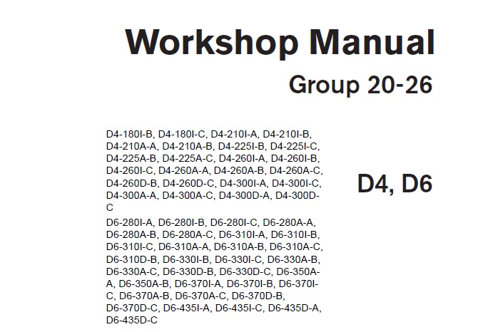 Volvo Penta D4, D6 Engine Workshop Manual 47700149