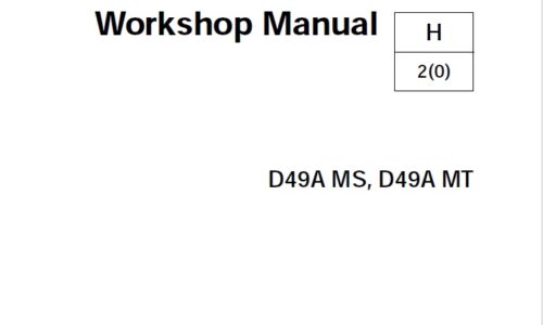 Volvo Penta D49A MS, D49A MT Engine Workshop Manual