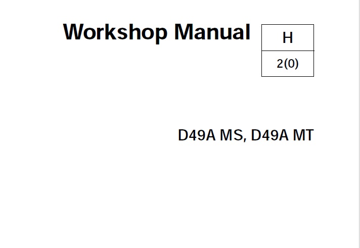 Volvo Penta D49A MS, D49A MT Engine Workshop Manual