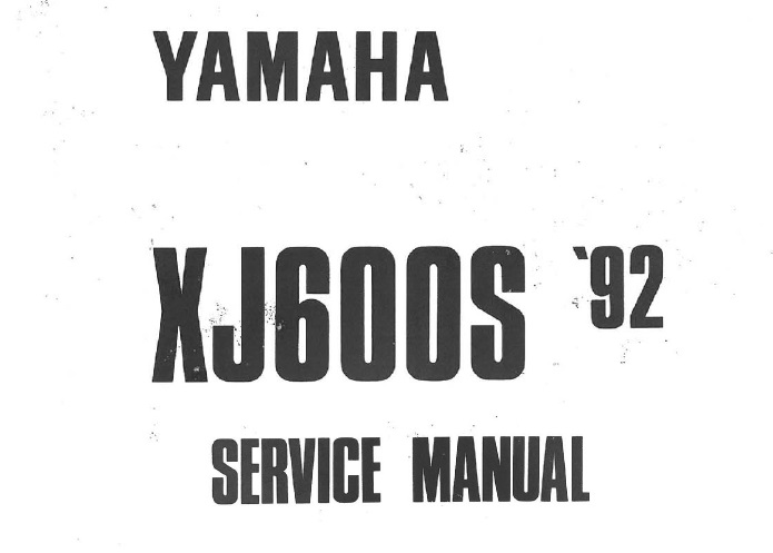 Yamaha XJ600S Motorcycle Service Manual 1992-1997