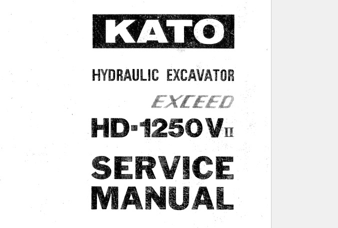 Kato HD-1250VII Excavator Service Repair Manual