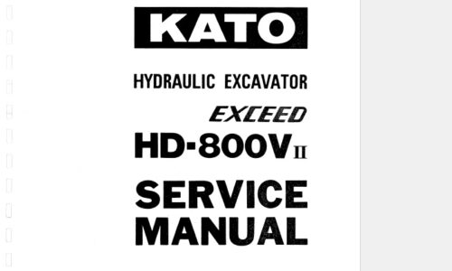 Kato HD-800VII Excavator Service Repair Manual