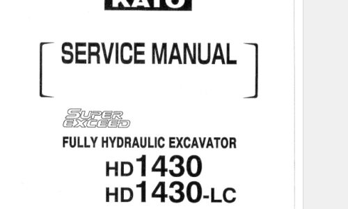 Kato HD1430, HD1430-LC Excavator Service Repair Manual