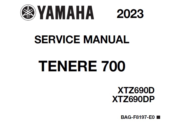 Yamaha Tenere 700 (XTZ690D, XTZ690DP) Service Repair Manual