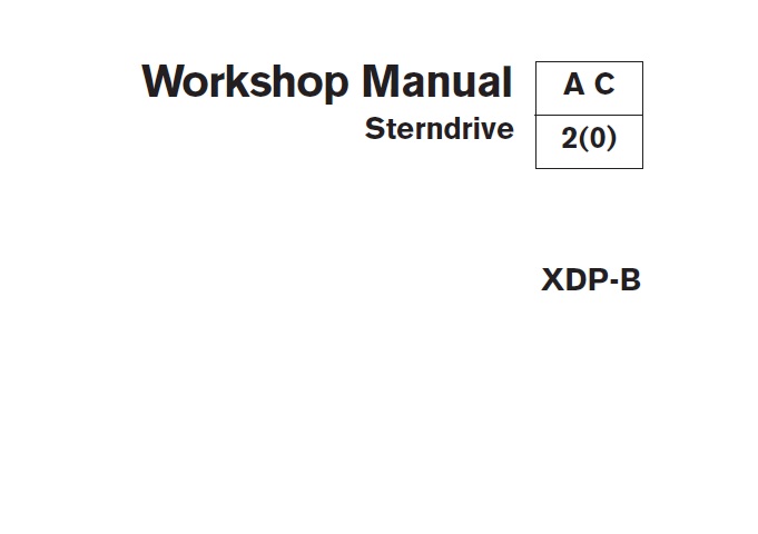 Volvo Penta XDP-B Sterndrive Workshop Manual