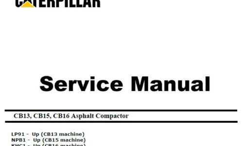 Cat CB13, CB15, CB16 (LP9, NPB KHC) Compactor Service Manual