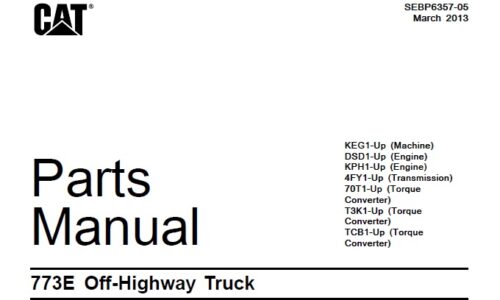 Caterpillar Cat 773E Off-Highway Truck Parts Manual (KEG)