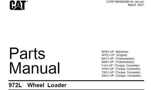 Caterpillar Cat 972L Wheel Loader Parts Manual (RFB)