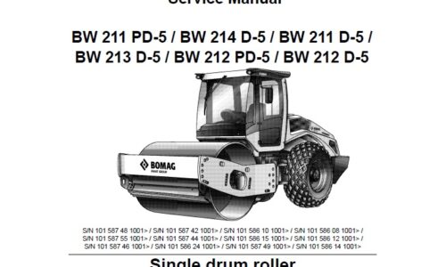 Bomag BW 211, 212, 213, 214 D-5 , PD-5 Single Drum Roller Service Manual