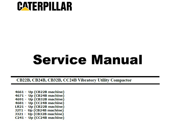 Cat CB22B, CB24B, CB32B, CC24B (466 - LR2 C1.5) Compactor Service Manual